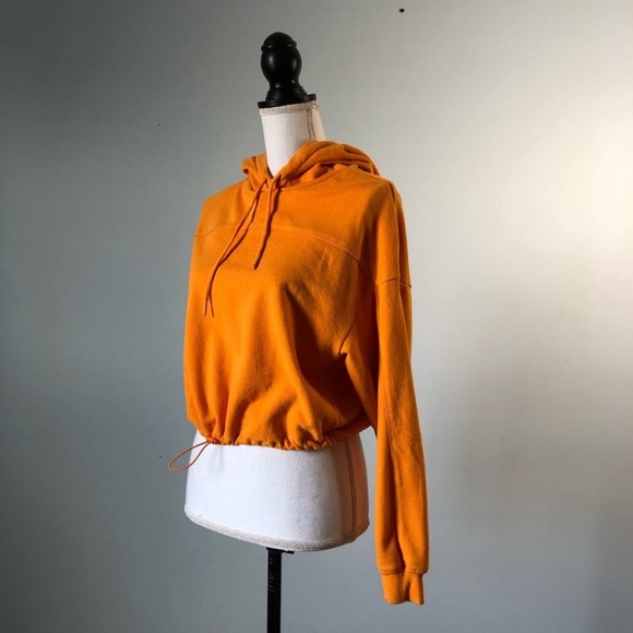 GARAGE | Orange Hooded Cropped Sweatshirt - Picture 2 of 5